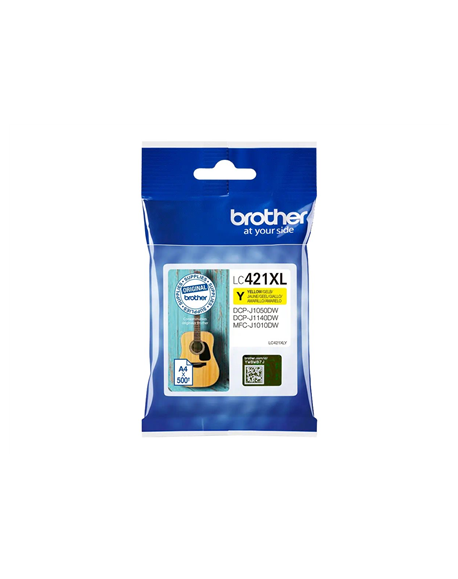 Brother LC421XLY Ink Cartridge, Yellow | Brother
