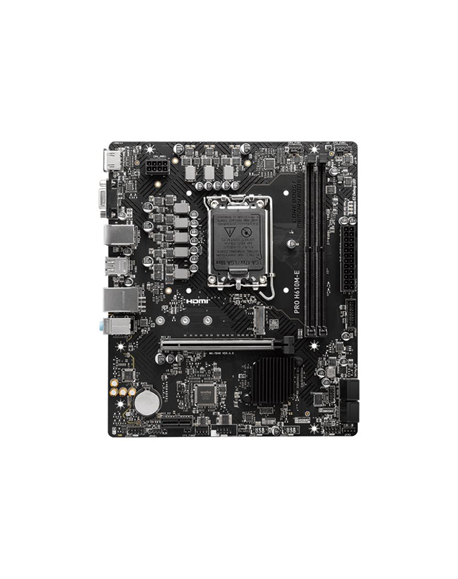 MSI | PRO H610M-E | Processor family Intel | Processor socket LGA1700 | Supported hard disk drive interfaces SATA, M.2 | Number 