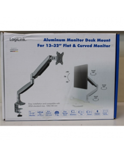 SALE OUT.Logilink BP0042 Monitor Desk mount, 13"-32",gas spring, aluminum Logilink Logilink Desk Mount BP0042 13-27 " Maximum weight (capacity) 9 kg DAMAGED PACKAGING Silver | Logilink | Desk Mount | BP0042 | 13-27 " | Maximum weight (capacity) 9 kg | DAMAGED PACKAGING | Silver