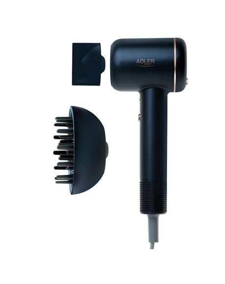 Adler Hair Dryer | AD 2270 SUPERSPEED | 1600 W | Number of temperature settings 3 | Ionic function | Diffuser nozzle | Black