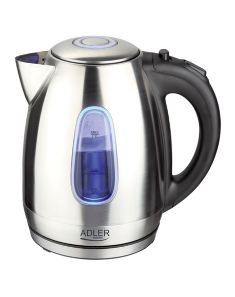 Adler Kettle AD 1223 Standard, Stainless steel, Stainless steel, 2200 W, 360° rotational base, 1.7 L