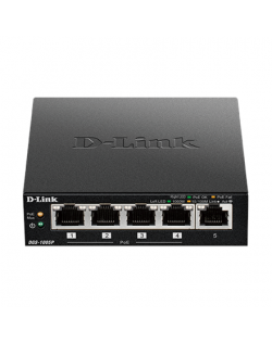 D-Link Switch DGS-1005P Unmanaged, Desktop, 1 Gbps (RJ-45) ports quantity 5, PoE ports quantity 4, Power supply type External