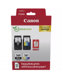 Canon Ink Cartridge + Photo Paper Value Pack | PG-560/CL-561 | Ink cartridge/Paper kit | Colour, Black