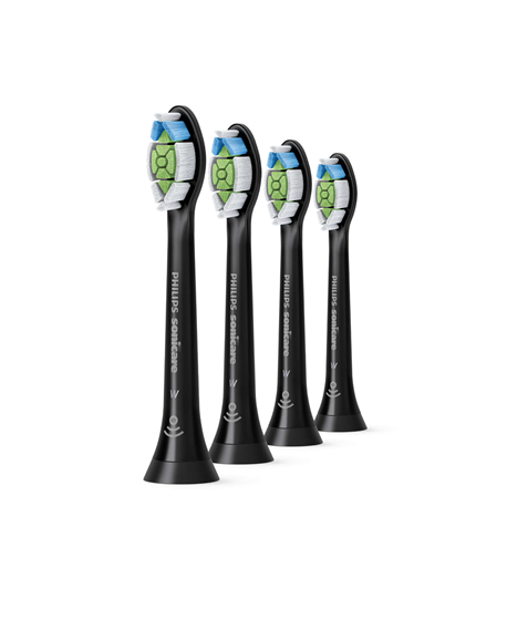 Philips Toothbrush replacement HX6064/11 Heads, For adults, Number of brush heads included 4, Black