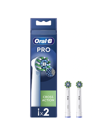 Oral-B | Replaceable toothbrush heads | EB50RX-2 Cross Action Pro | Heads | For adults | Number of brush heads included 2 | Whit