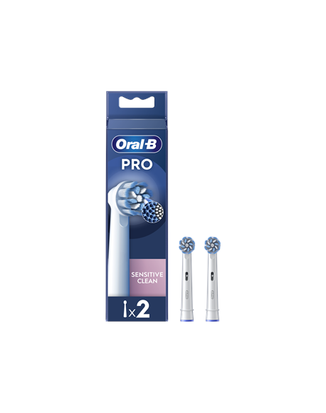 Oral-B | Replaceable toothbrush heads | EB60X-2 Sensitive Clean Pro | Heads | For adults | Number of brush heads included 2 | Wh