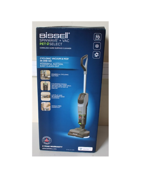 SALE OUT. Bissell SpinWave®+ Vac PET Select, Cordless Hard Surface Cleaner, Handstick, DAMAGED PACKAGING, UNPACKED, USED, SCRATC