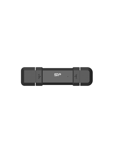 SILICON POWER DS72 Dual USB-C/USB 3.2 Gen 2 Portable External SSD, 500GB, Black | Portable External SSD | DS72 | 500 GB | USB Ty