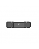 SILICON POWER DS72 Dual USB-C/USB 3.2 Gen 2 Portable External SSD, 500GB, Black | Portable External SSD | DS72 | 500 GB | USB Type-A/USB Type-C 3.2 Gen 2 | Black