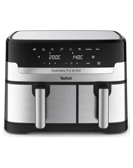 TEFAL Fryer | EY905D10 | Capacity 5.2+3.1 L | Hot air technology | Stainless Steel/Black
