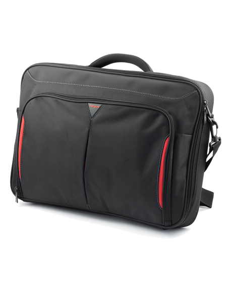 Targus Clamshell Laptop Bag CN418EU Black/Red, Shoulder strap, Briefcase