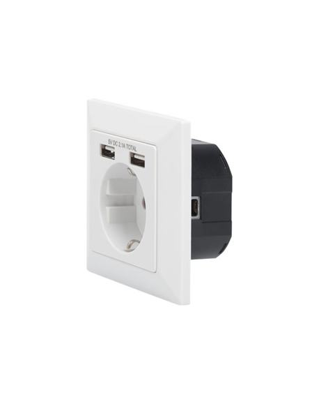 Safety socket for flush mounting with 2 USB ports | DA-70613