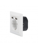 Safety socket for flush mounting with 2 USB ports | DA-70613