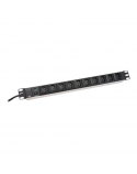 Aluminum outlet strip, IEC C14 plug | DN-95404 | Sockets quantity 10