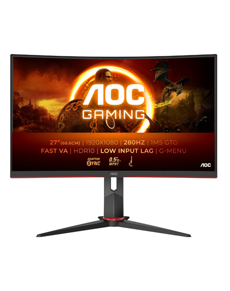 AOC C27G2Z3/BK | 27 " | VA | FHD | 16:9 | 280 Hz | 1 ms | 1920 x 1080 pixels | 300 cd/m² | HDMI ports quantity 2 | Warranty 36 m