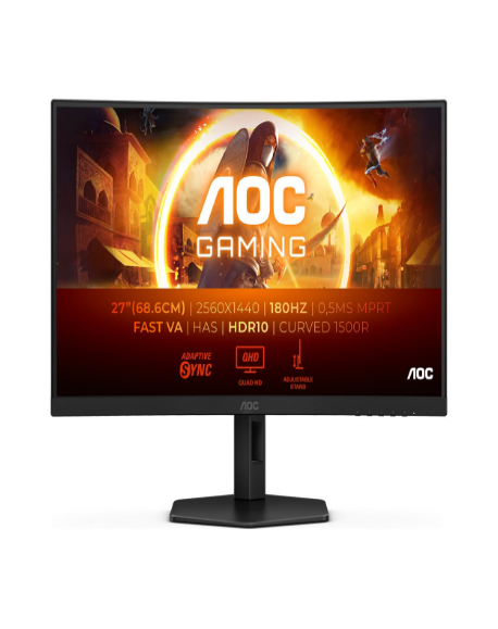 AOC CQ27G4X | 27 " | VA | QHD | 16:9 | 180 Hz | 1 ms | 2560 x 1440 pixels | 300 cd/m² | HDMI ports quantity 2 | Warranty 36 mont