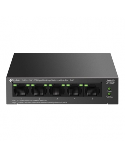 TP-LINK LS105LP 5-Port 10/100 Mbps Desktop Switch with 4-Port PoE