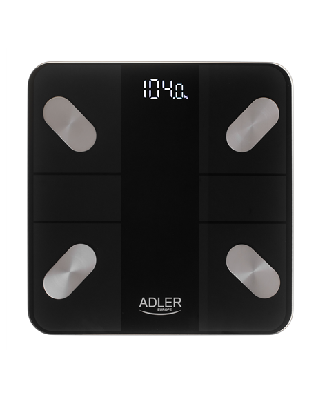 Adler Smart Bathroom Scale | AD 8186b | Maximum weight (capacity) 180 kg | Accuracy 100 g | Body Mass Index (BMI) measuring | Bl