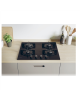 Candy Hob | CVW6BB | Gas on glass | Number of burners/cooking zones 4 | Knobs | Black