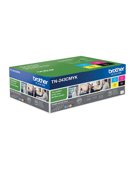 Brother TN-243CMYK, Toner Value Pack | Brother TN243CMYK | Brother TN243CMYK Value Pack - 4-pack - black, yellow, cyan, magenta 
