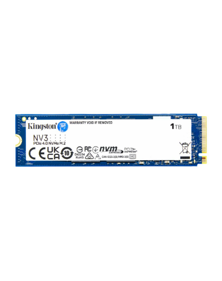 Kingston SSD | NV3 | 1000 GB | SSD form factor M.2 2280 | Solid-state drive interface PCIe NVMe Gen 4.0 (x4) | Read speed 6000 M