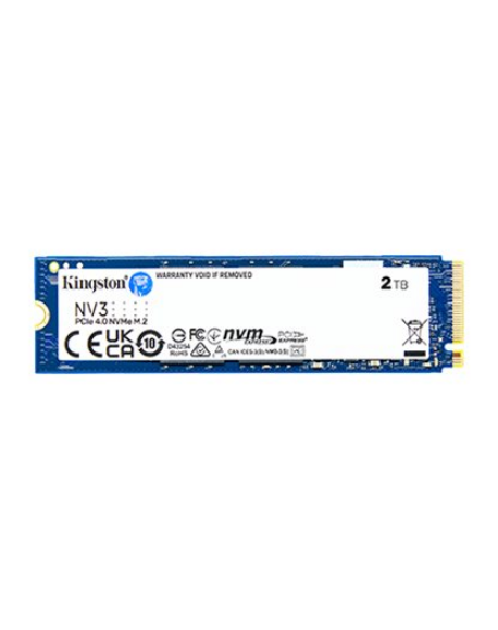 Kingston SSD | NV3 | 2000 GB | SSD form factor M.2 2280 | Solid-state drive interface PCIe NVMe Gen 4.0 (x4) | Read speed 6000 M
