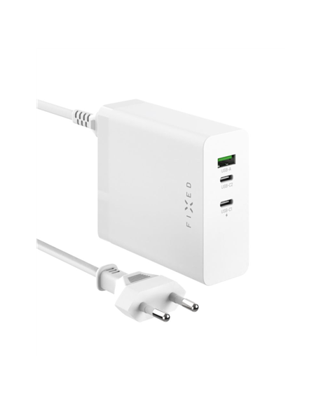 Fixed Charging Station 2xUSB-C/1xUSB, GaN, PD 3.1 support, 140W | FIXCG140-2C1A-WH