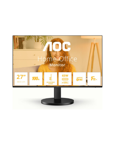 AOC Q27B3CF2 | 27 " | IPS | QHD | 16:9 | 100 Hz | 1 ms | 2560 x 1440 pixels | 350 cd/m² | HDMI ports quantity 1 | Black | Warran