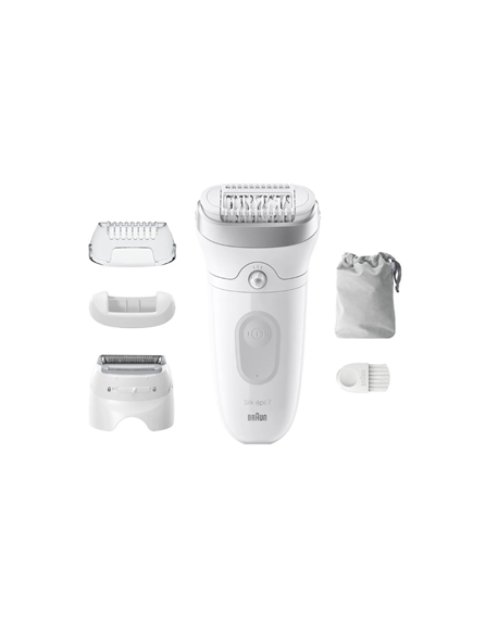 Braun Epilator | SE7-041 Silk épil 7 | Number of power levels 2 | Wet & Dry | White/Silver