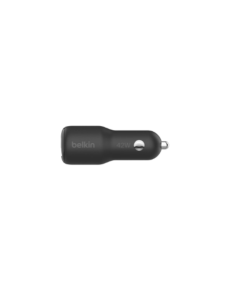 BELKIN BOOST CHARGE 42w - 30w USB-C PD PPS + 12w USB-A Car Charger, Black | Belkin
