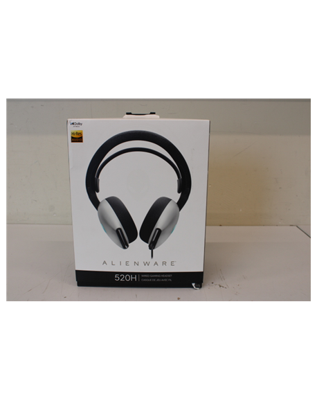 SALE OUT. Dell Alienware Wired Gaming Headset - AW520H (Lunar Light), UNPACKED, USED, MISSING CONNECTOR TRANSITION FROM AUX CABL
