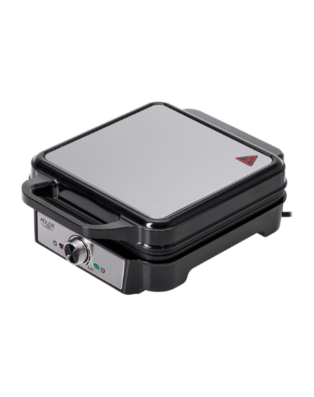 Adler Waffle Maker | AD 3083 | 1800 W | Number of pastry 4 | Belgium | Silver/Black