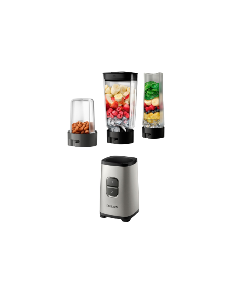 Philips Mini Blender | HR2604/80 Daily Collection | Tabletop | 350 W | Jar material Plastic/Glass | Jar capacity 0.6+0.6 L | Ice