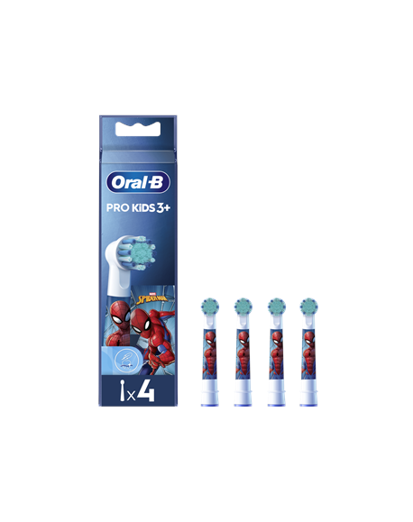 Oral-B Replacement Toothbrush Heads | EB10 4 refill Spiderman | Heads | For kids | Number of brush heads included 4