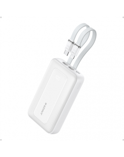 Anker | Power Bank | A1680H21 | 10000 mAh | USB-C 30W, Lightning 27W | Built-In USB-C and Lightning Cables | White