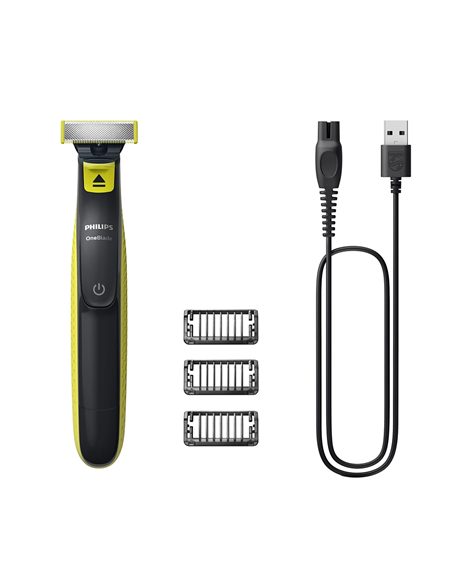Philips Shaver | QP2724/10 OneBlade | Operating time (max) 45 min | Wet & Dry | NiMH | Black/Lime