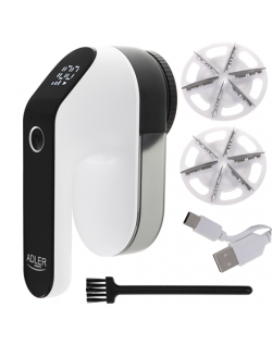 Adler | Lint remover LCD | AD 9618 | White/Black | Rechargeable battery