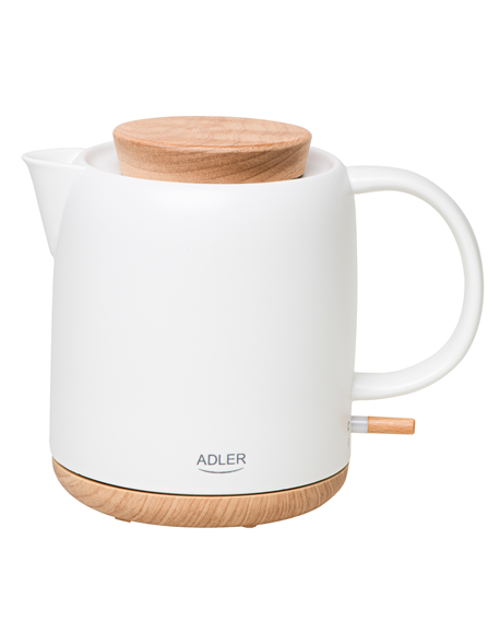 Adler Electric Kettle | AD 1304 | Electric | 1200 W | 1 L | Ceramic | 360° rotational base | White