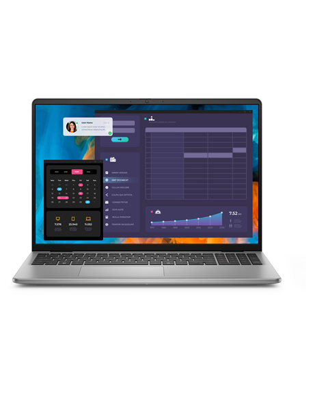 Dell Vostro 16 5640 | Grey | 16 " | WVA | FHD+ | 1920 x 1200 pixels | Anti-glare | Intel Core 7 | 150U | 16 GB | DDR5 | Solid-st