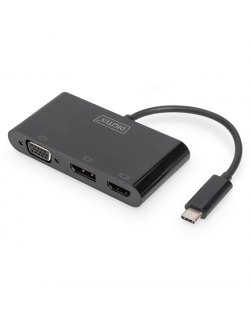 Digitus USB-C 3in1 Triple Monitor Adapter (HDMI, DP, VGA) | USB-C Graphics Adapter