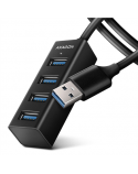 AXAGON Miniature metal four-port USB 3.2 Gen 1 hub | HUE-M1AL