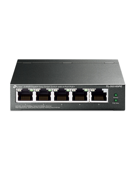 TP-LINK Switch TL-SG105PE Unmanaged, Steel case, 10/100/1000 Mbit/s, Ethernet LAN (RJ-45) ports 5, Power supply type External