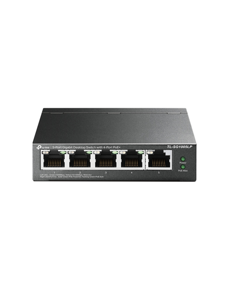 TP-LINK Switch TL-SG1005LP Unmanaged, Desktop, 10/100/1000 Mbit/s, Ethernet LAN (RJ-45) ports 5, PoE+ ports quantity 4, Power su