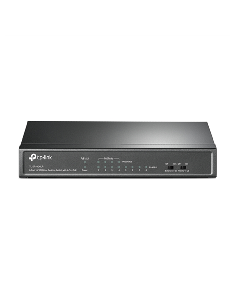 TP-LINK Switch TL-SF1008LP Unmanaged, Steel case, 10/100 Mbps (RJ-45) ports quantity 8, PoE ports quantity 4, Power supply type 