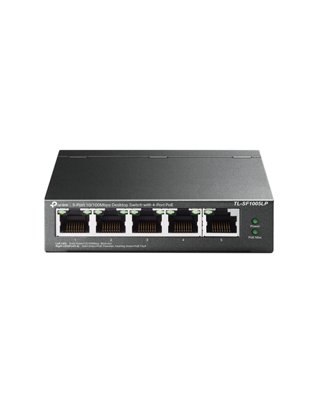 TP-LINK Switch TL-SF1005LP Unmanaged, Desktop, 10/100 Mbps (RJ-45) ports quantity 5, PoE ports quantity 4, Power supply type Ext