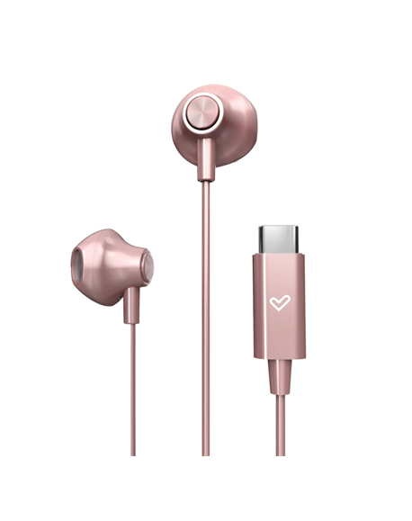 Energy Sistem Wired Earphones | EasyPods Type C | Built-in microphone | USB-C | Rose Gold