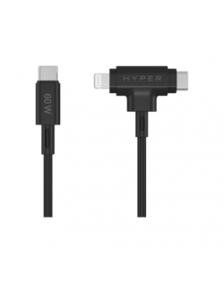 Hyper HyperJuice Silicone USB-C to USB-C and Lightning Hybrid 60W Cable