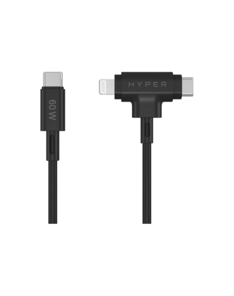 Hyper HyperJuice Silicone USB-C to USB-C and Lightning Hybrid 60W Cable
