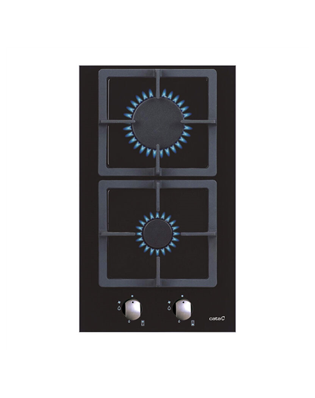 CATA Hob SCI 3002 BK Gas on glass, Number of burners/cooking zones 2, Mechanical, Black