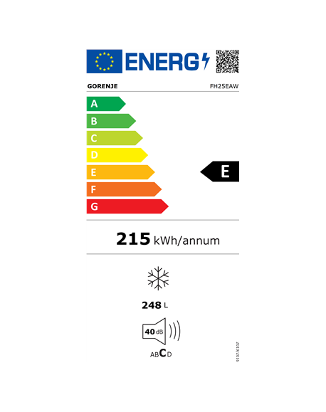 Gorenje Freezer | FH25EAW | Energy efficiency class E | Chest | Free standing | Height 84.7 cm | Total net capacity 248 L | Whit